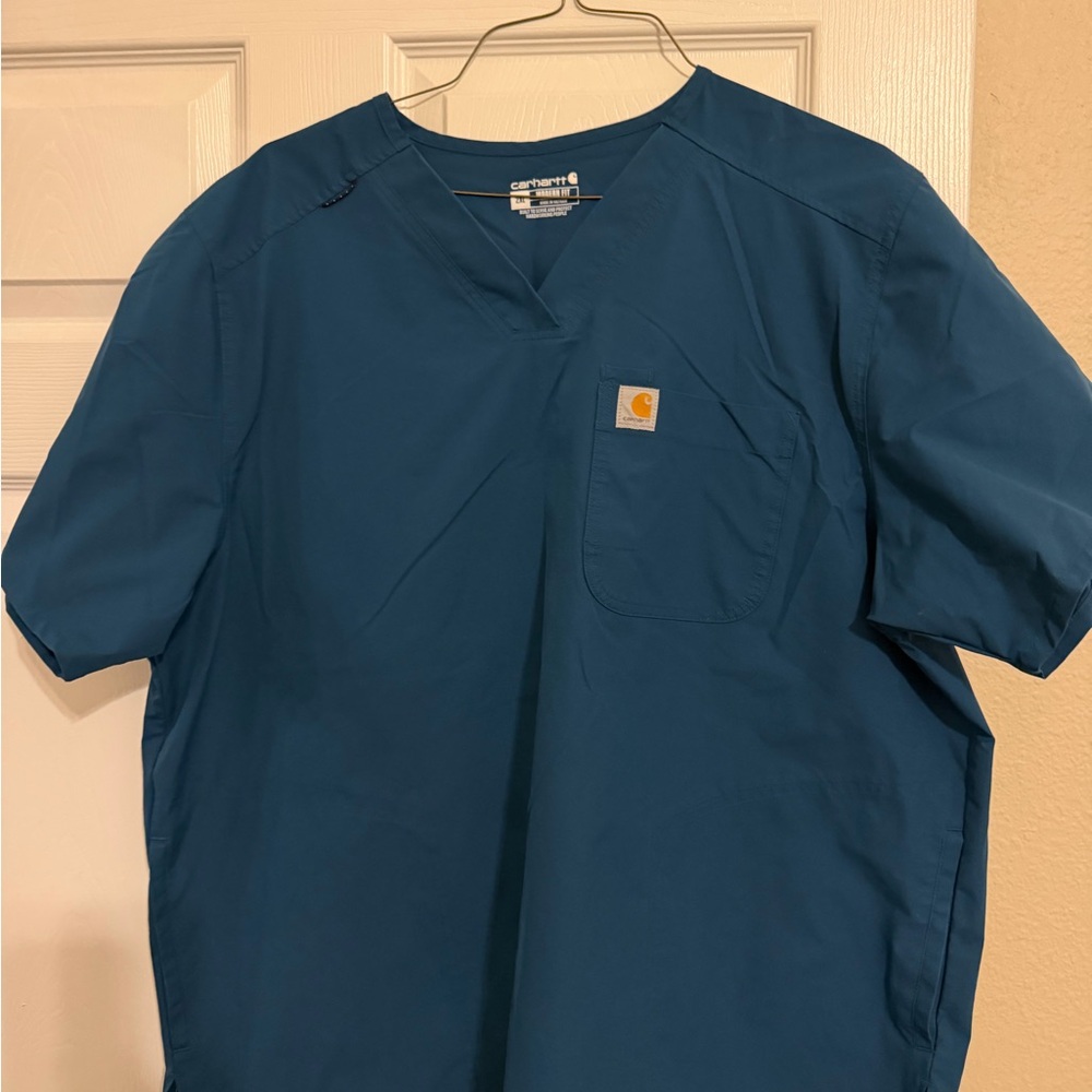 Carhartt Men's Teal Short Sleeve Scrub Top